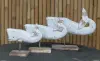 Product image 6 of the product “Whale on a stand, wood in white. Set of 3; Size L: 47x15x38cm H, Size M:38x13x30cm H, Size S: 28x10x26cm H. ”